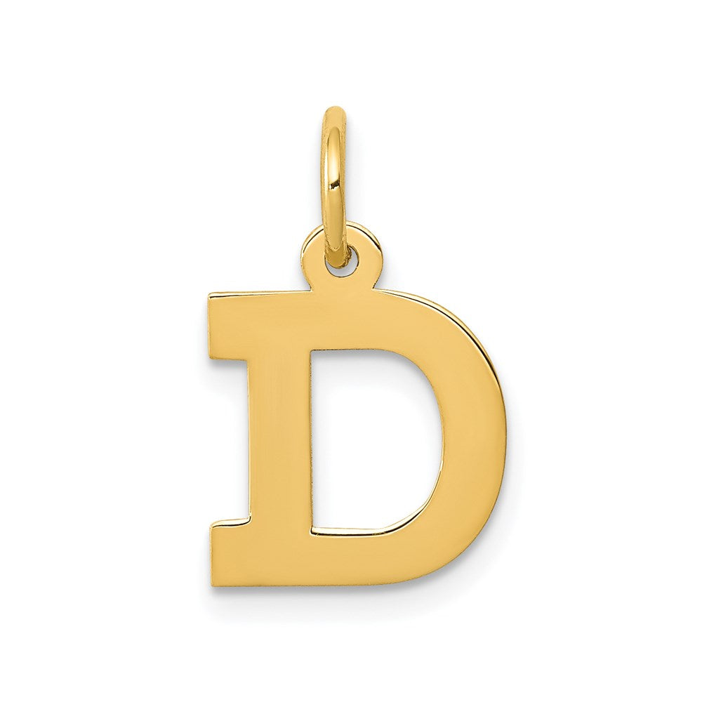 14k Yellow Gold, Amanda Collection, Small Block Initial D Pendant, Item P10415-D by The Black Bow Jewelry Co.