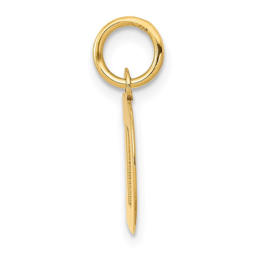 Alternate view of the 14k Yellow Gold, Amanda Collection, Small Block Initial D Pendant by The Black Bow Jewelry Co.