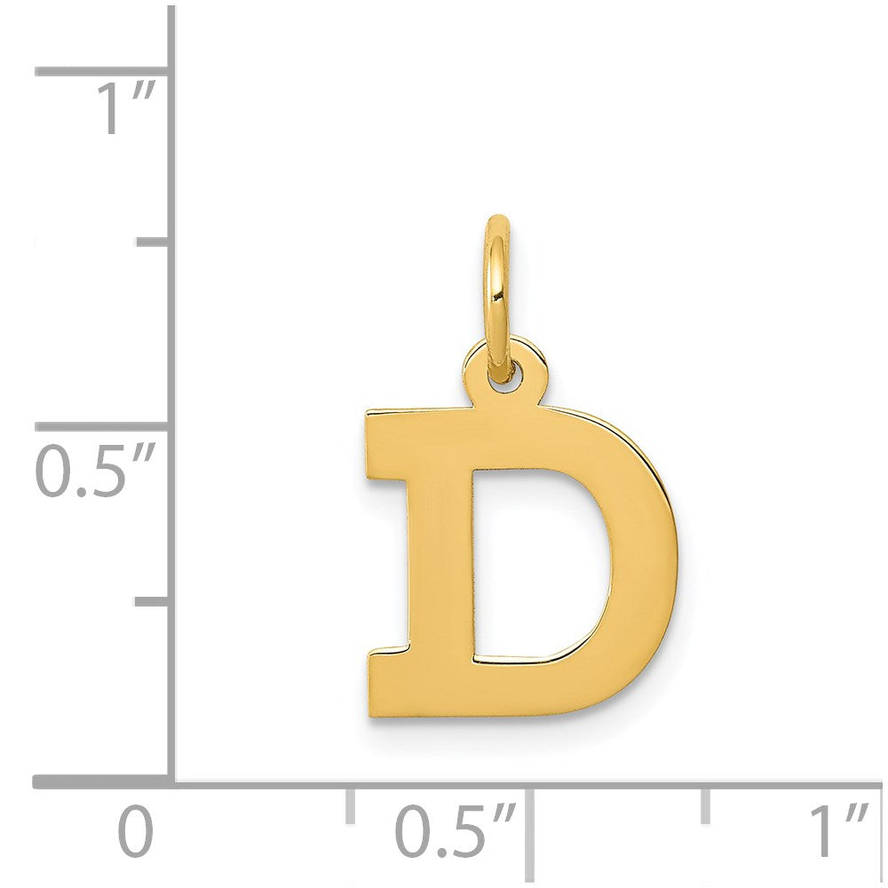 Alternate view of the 14k Yellow Gold, Amanda Collection, Small Block Initial D Pendant by The Black Bow Jewelry Co.