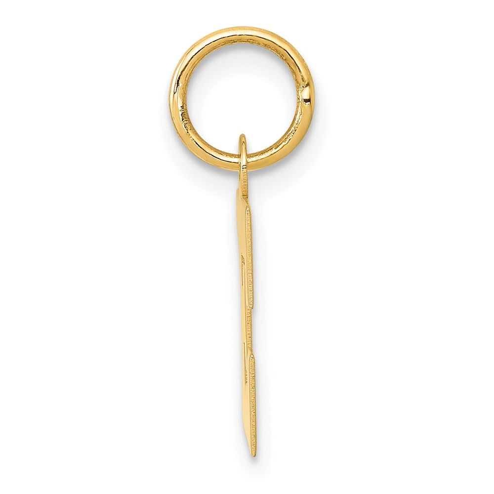 Alternate view of the 14k Yellow Gold, Amanda Collection, Small Block Initial E Pendant by The Black Bow Jewelry Co.