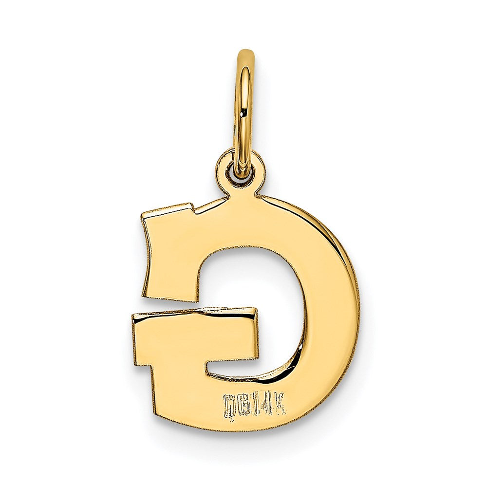 Alternate view of the 14k Yellow Gold, Amanda Collection, Small Block Initial G Pendant by The Black Bow Jewelry Co.
