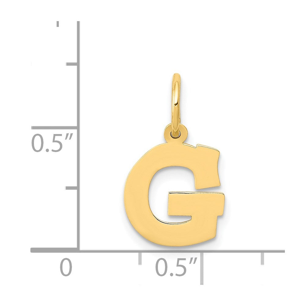Alternate view of the 14k Yellow Gold, Amanda Collection, Small Block Initial G Pendant by The Black Bow Jewelry Co.