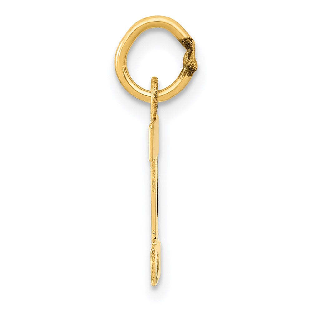 Alternate view of the 14k Yellow Gold, Amanda Collection, Small Block Initial I Pendant by The Black Bow Jewelry Co.