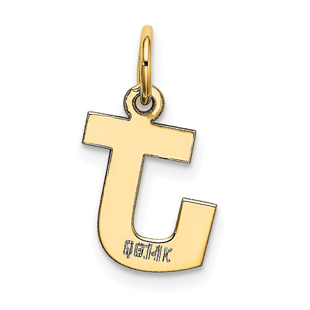 Alternate view of the 14k Yellow Gold, Amanda Collection, Small Block Initial J Pendant by The Black Bow Jewelry Co.