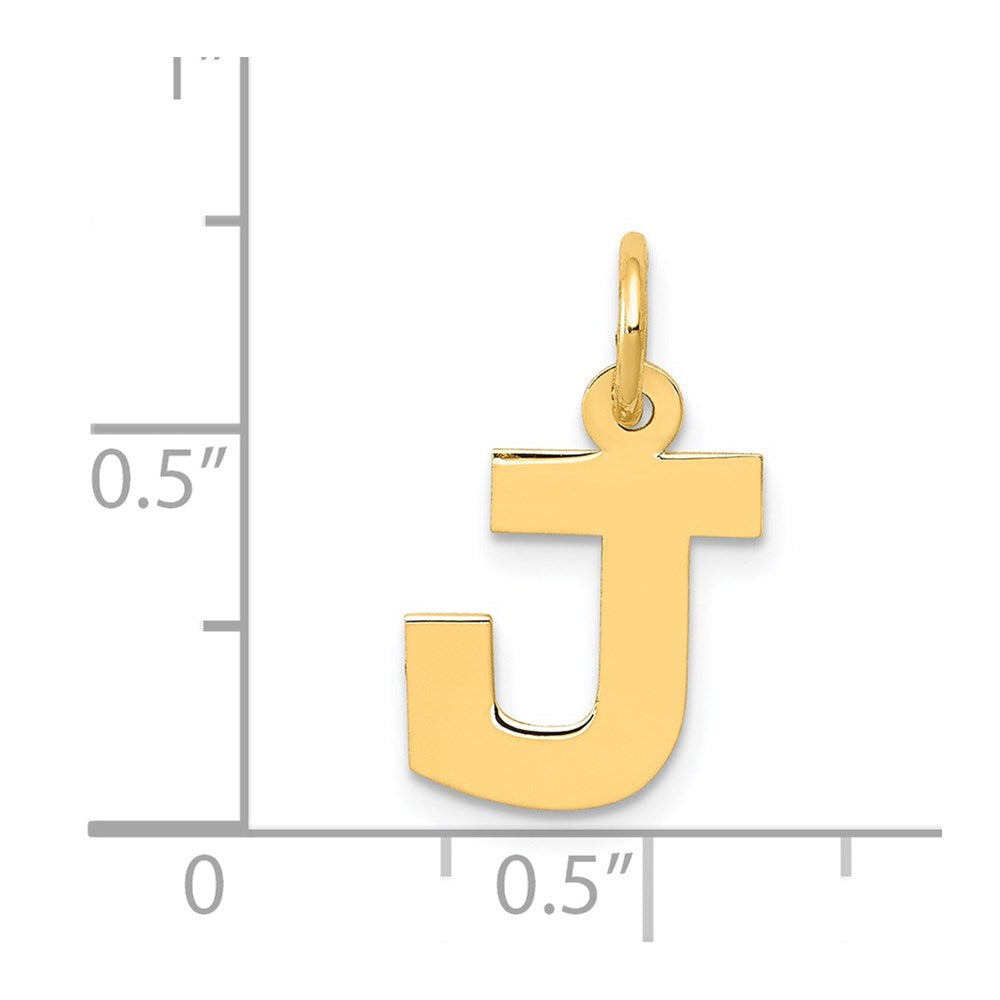 14k Yellow Gold, Amanda Collection, Small Block Initial J Pendant ...