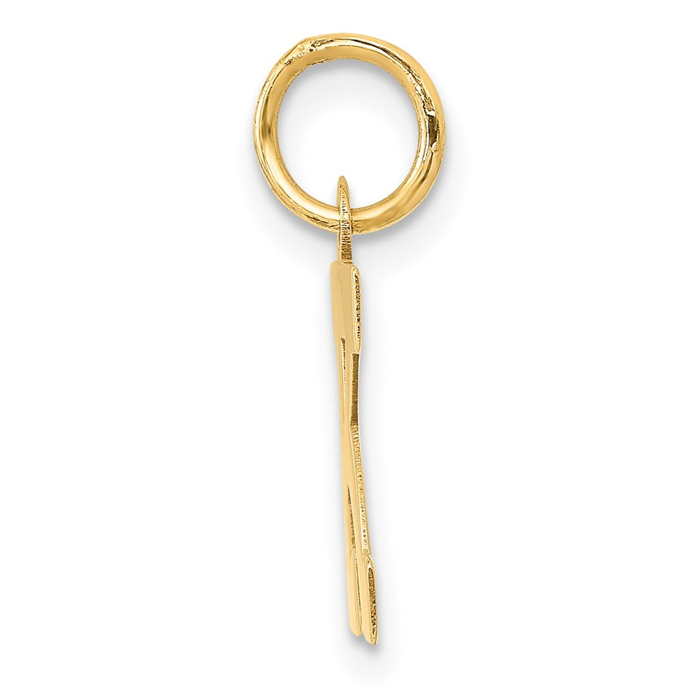 Alternate view of the 14k Yellow Gold, Amanda Collection, Small Block Initial K Pendant by The Black Bow Jewelry Co.