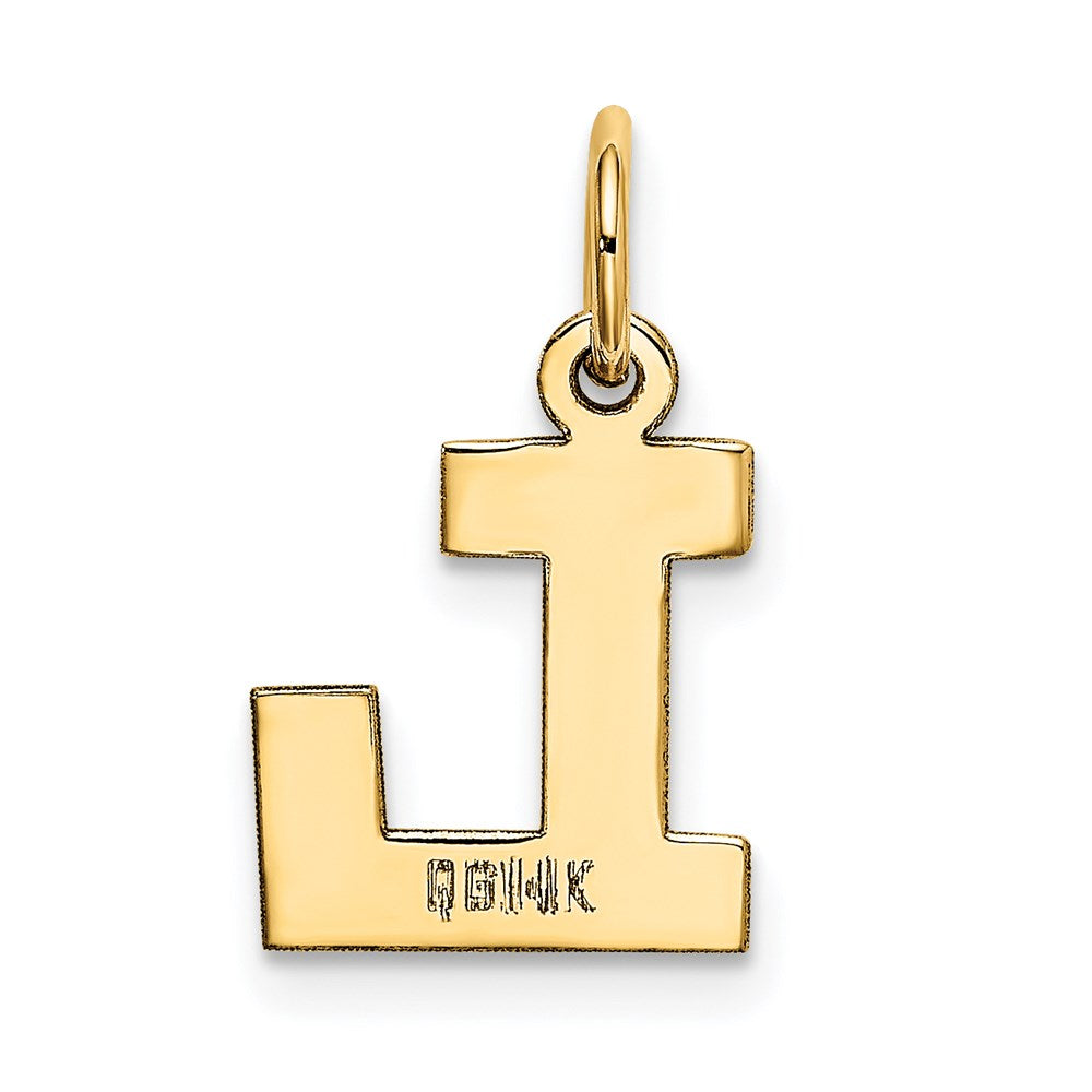 Alternate view of the 14k Yellow Gold, Amanda Collection, Small Block Initial L Pendant by The Black Bow Jewelry Co.