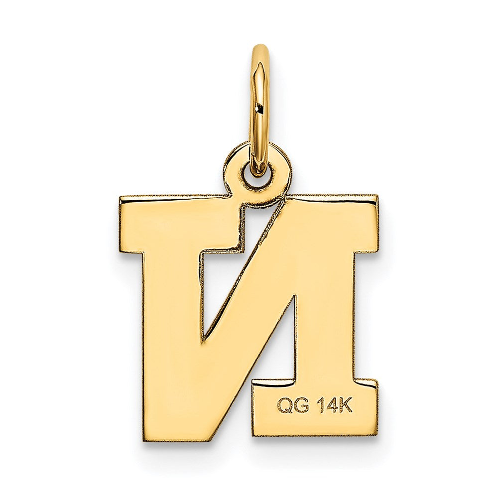 Alternate view of the 14k Yellow Gold, Amanda Collection, Small Block Initial N Pendant by The Black Bow Jewelry Co.