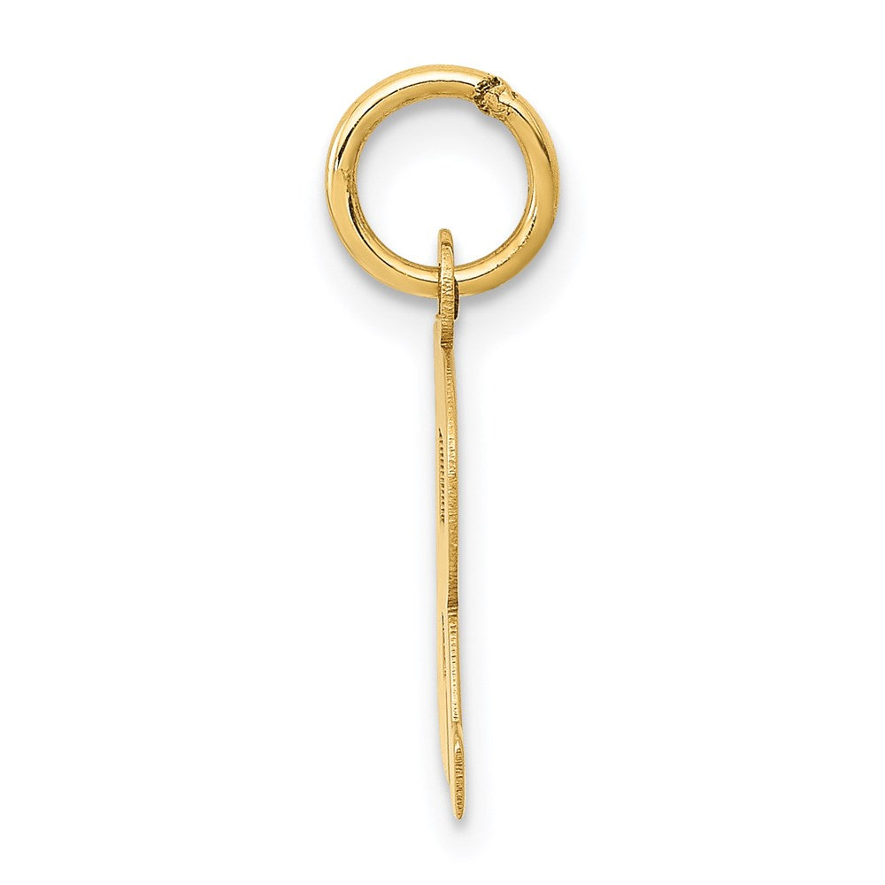 Alternate view of the 14k Yellow Gold, Amanda Collection, Small Block Initial R Pendant by The Black Bow Jewelry Co.