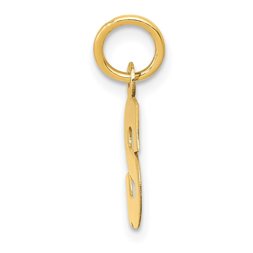 Alternate view of the 14k Yellow Gold, Amanda Collection, Small Block Initial S Pendant by The Black Bow Jewelry Co.