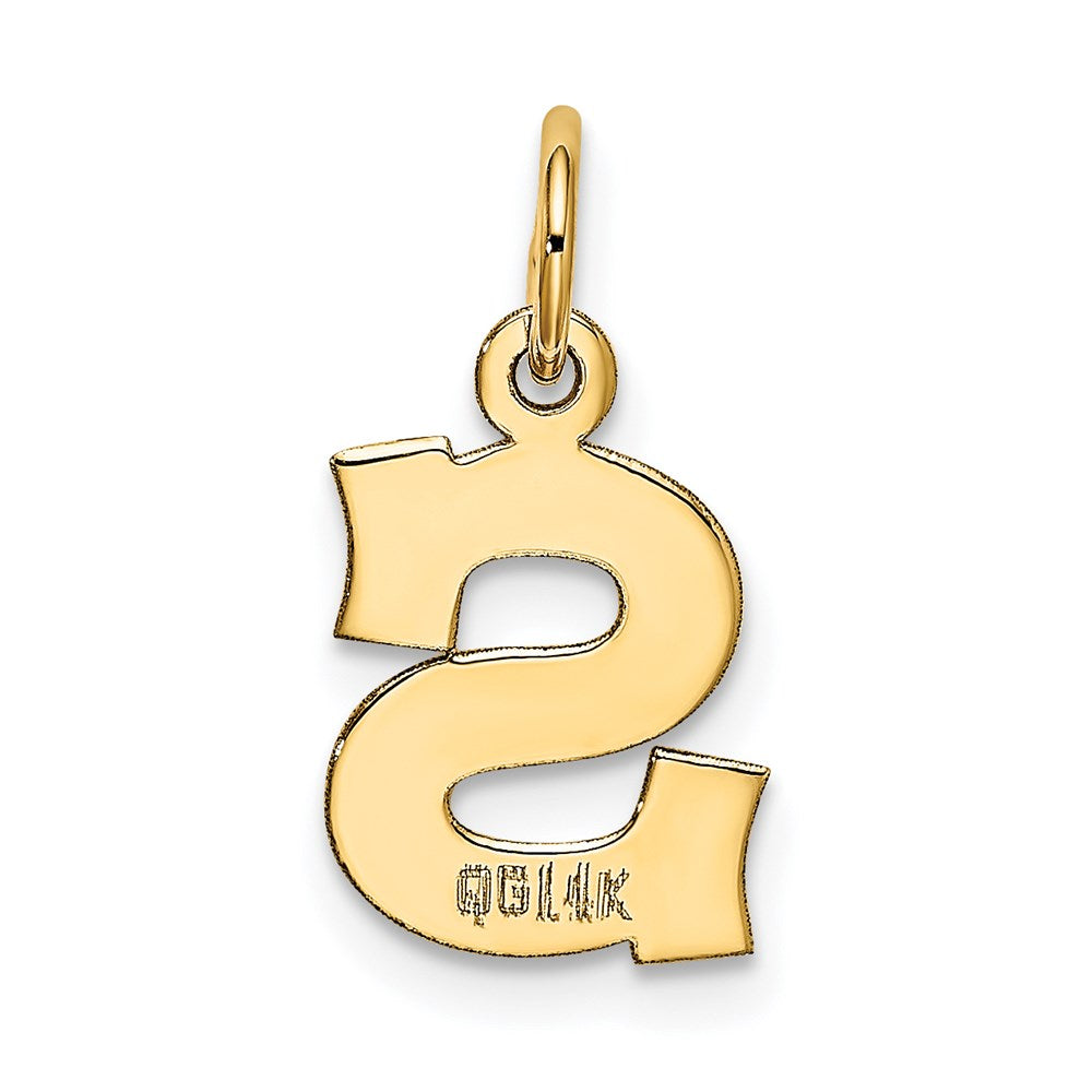 Alternate view of the 14k Yellow Gold, Amanda Collection, Small Block Initial S Pendant by The Black Bow Jewelry Co.
