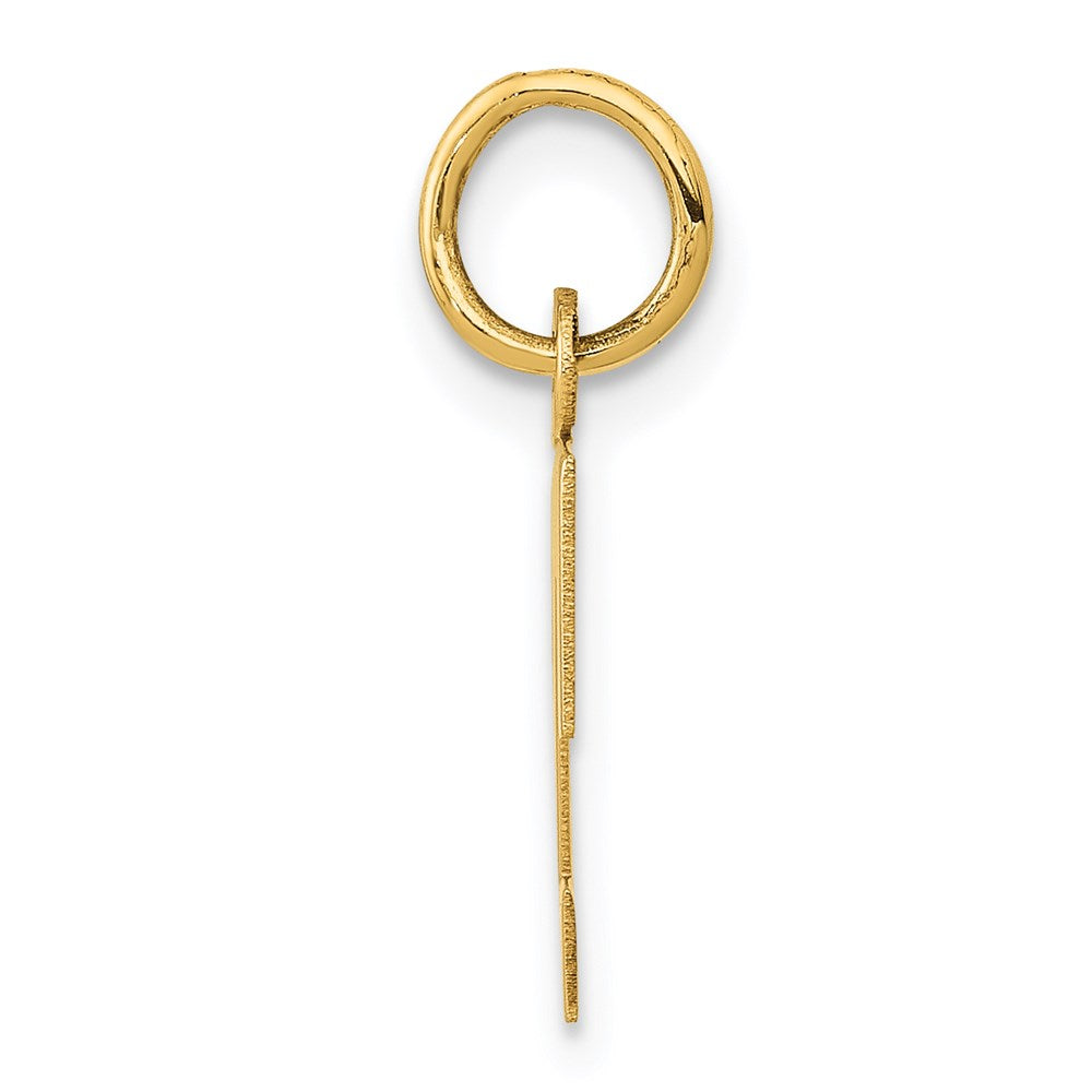 Alternate view of the 14k Yellow Gold, Amanda Collection, Small Block Initial T Pendant by The Black Bow Jewelry Co.