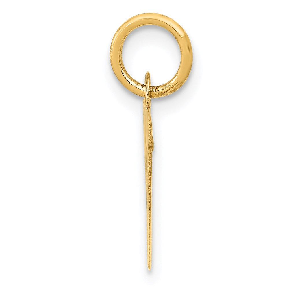 Alternate view of the 14k Yellow Gold, Amanda Collection, Small Block Initial V Pendant by The Black Bow Jewelry Co.