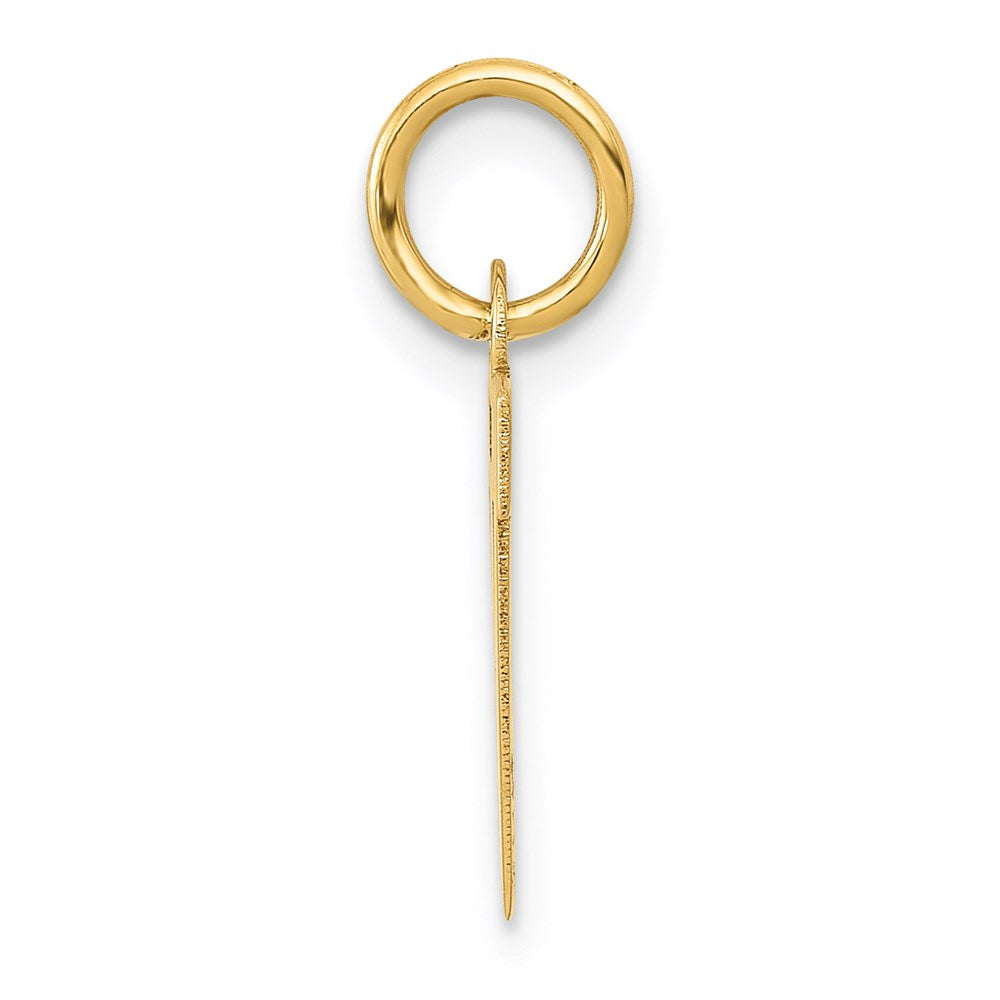 Alternate view of the 14k Yellow Gold, Amanda Collection, Small Block Initial W Pendant by The Black Bow Jewelry Co.
