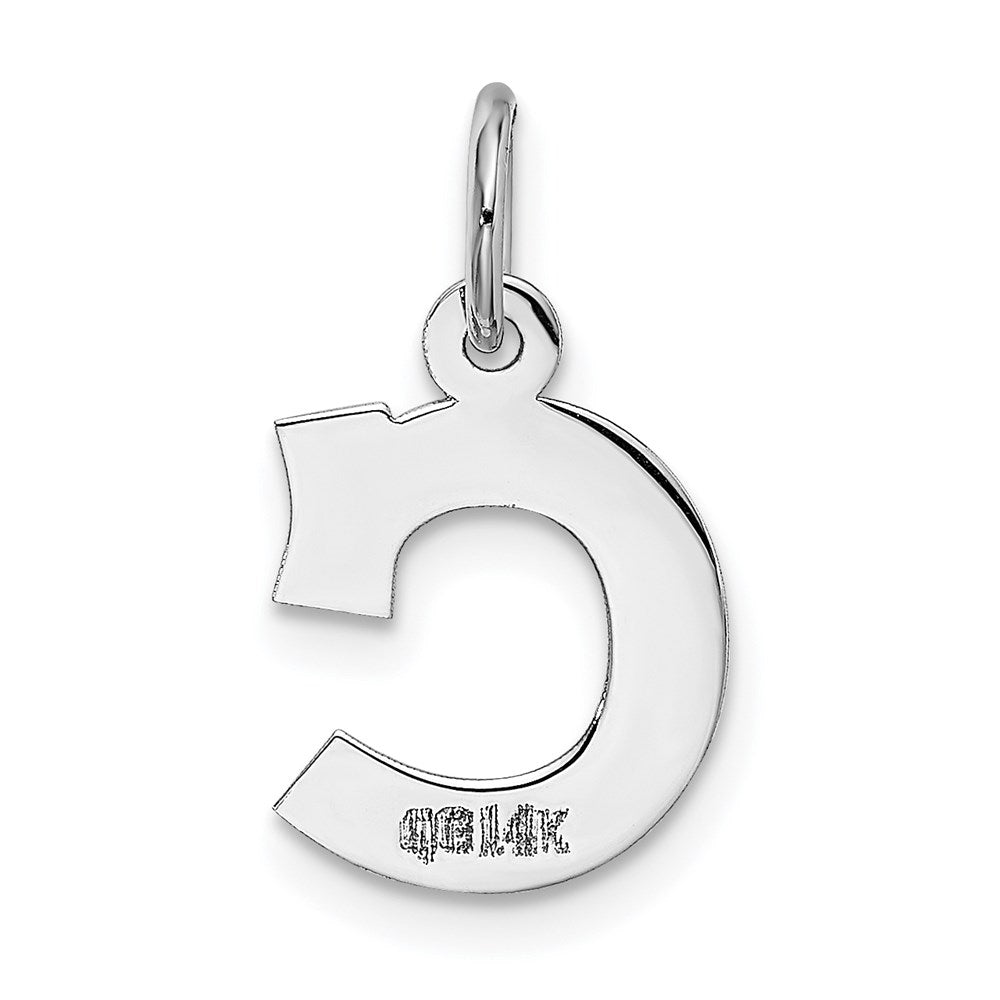 Alternate view of the 14k White Gold, Amanda Collection, Small Block Style Initial C Pendant by The Black Bow Jewelry Co.