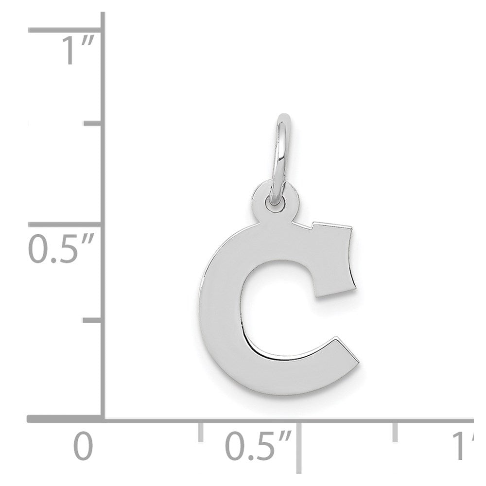 Alternate view of the 14k White Gold, Amanda Collection, Small Block Style Initial C Pendant by The Black Bow Jewelry Co.