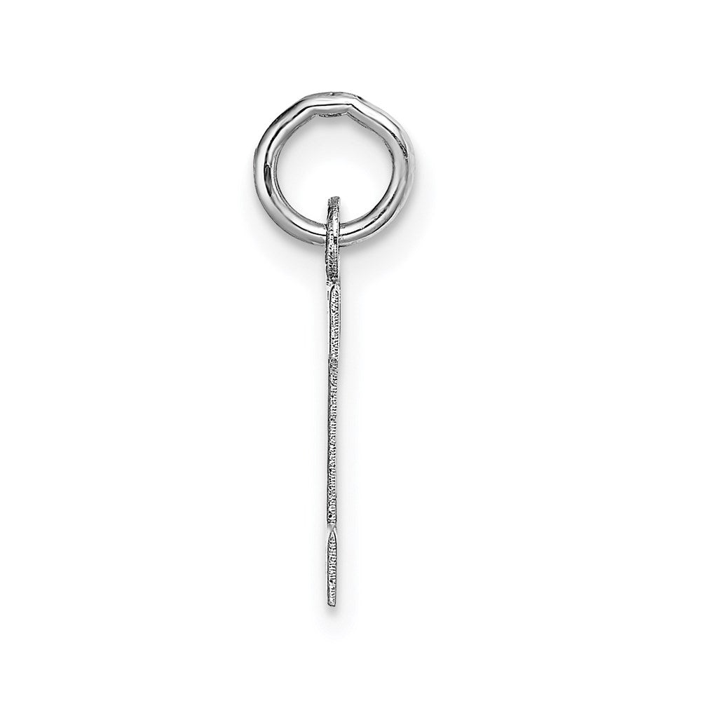 Alternate view of the 14k White Gold, Amanda Collection, Small Block Style Initial I Pendant by The Black Bow Jewelry Co.