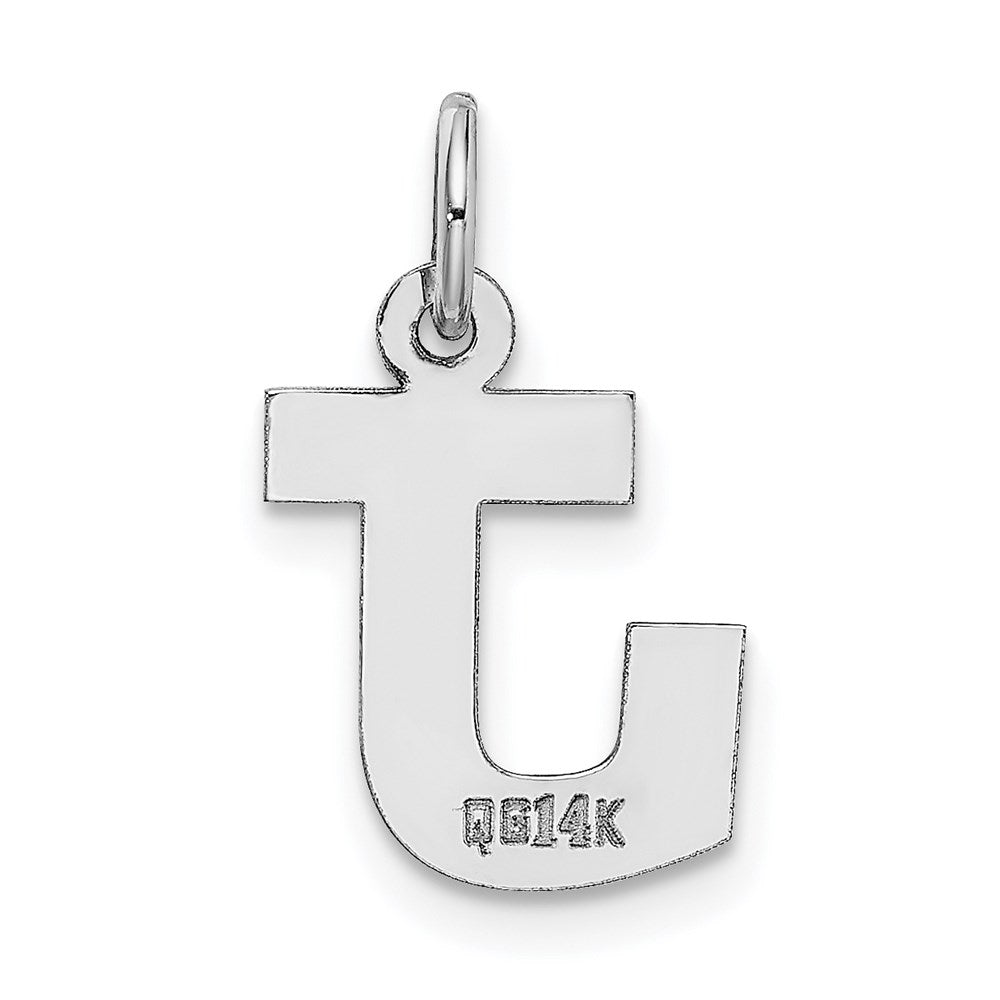 Alternate view of the 14k White Gold, Amanda Collection, Small Block Style Initial J Pendant by The Black Bow Jewelry Co.