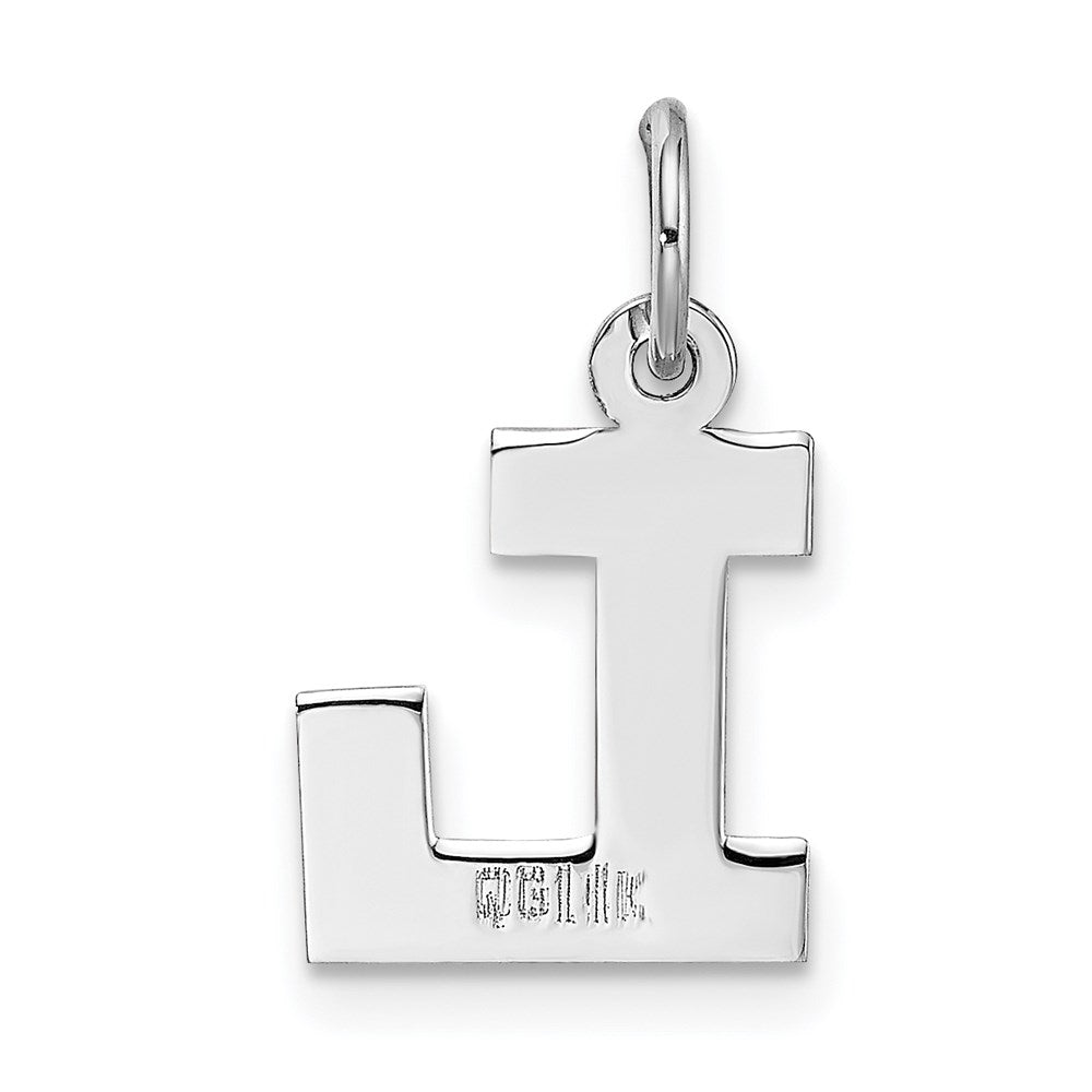Alternate view of the 14k White Gold, Amanda Collection, Small Block Style Initial L Pendant by The Black Bow Jewelry Co.
