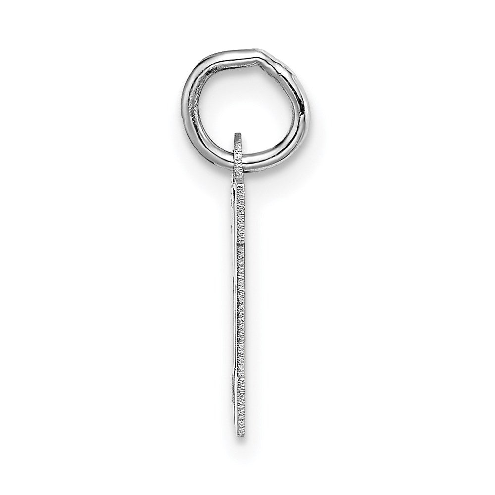 Alternate view of the 14k White Gold, Amanda Collection, Small Block Style Initial M Pendant by The Black Bow Jewelry Co.