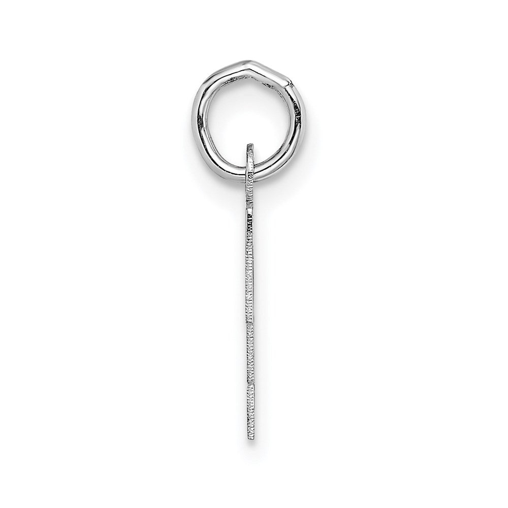 Alternate view of the 14k White Gold, Amanda Collection, Small Block Style Initial T Pendant by The Black Bow Jewelry Co.