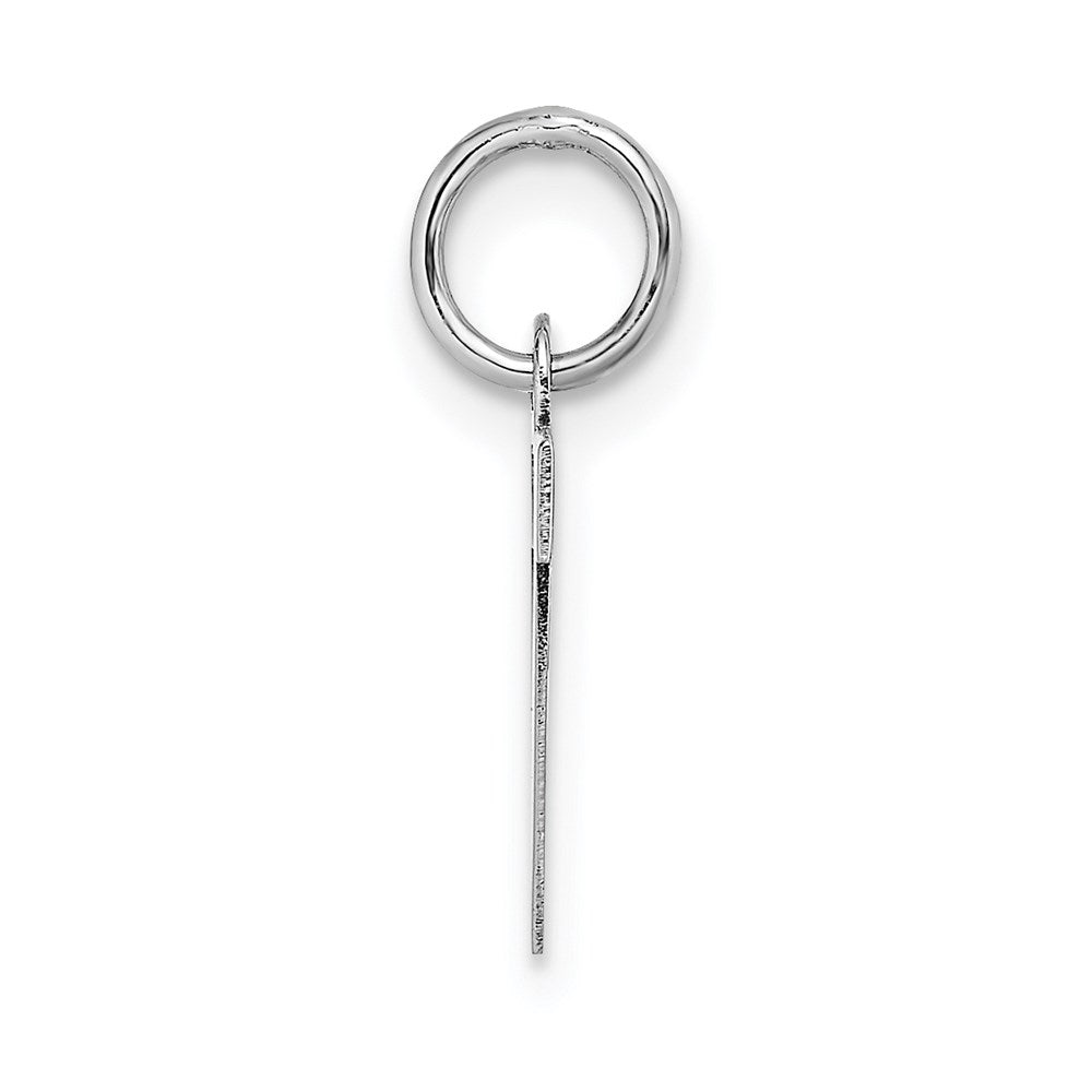 Alternate view of the 14k White Gold, Amanda Collection, Small Block Style Initial V Pendant by The Black Bow Jewelry Co.