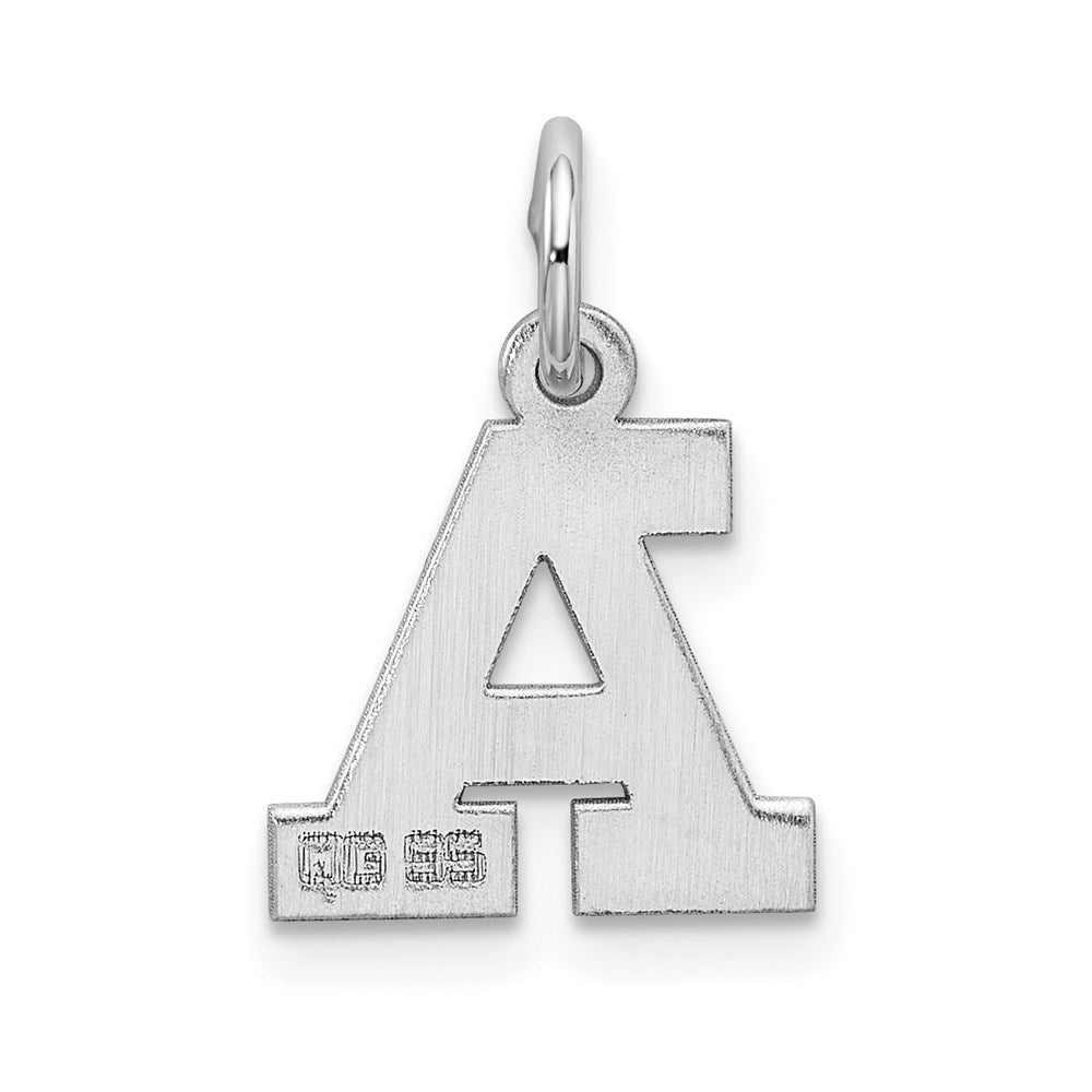 Alternate view of the Sterling Silver, Amanda Collection Small Block Style Initial A Pendant by The Black Bow Jewelry Co.