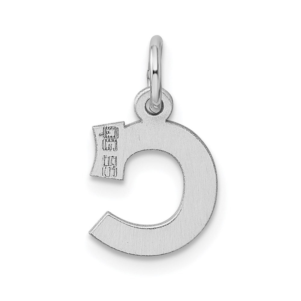 Alternate view of the Sterling Silver, Amanda Collection Small Block Style Initial C Pendant by The Black Bow Jewelry Co.
