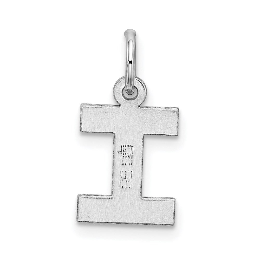 Alternate view of the Sterling Silver, Amanda Collection Small Block Style Initial I Pendant by The Black Bow Jewelry Co.