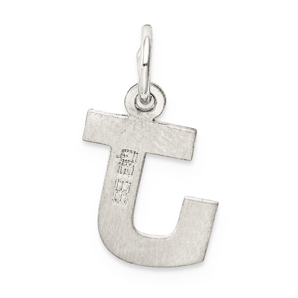 Alternate view of the Sterling Silver, Amanda Collection Small Block Style Initial J Pendant by The Black Bow Jewelry Co.
