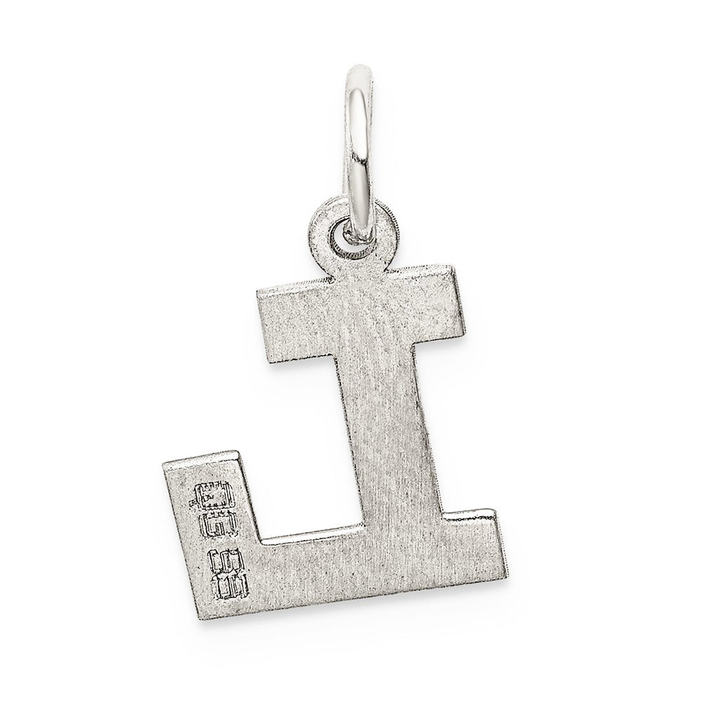 Alternate view of the Sterling Silver, Amanda Collection Small Block Style Initial L Pendant by The Black Bow Jewelry Co.