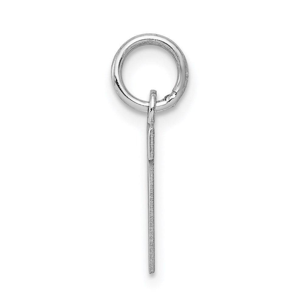 Alternate view of the Sterling Silver, Amanda Collection Small Block Style Initial N Pendant by The Black Bow Jewelry Co.