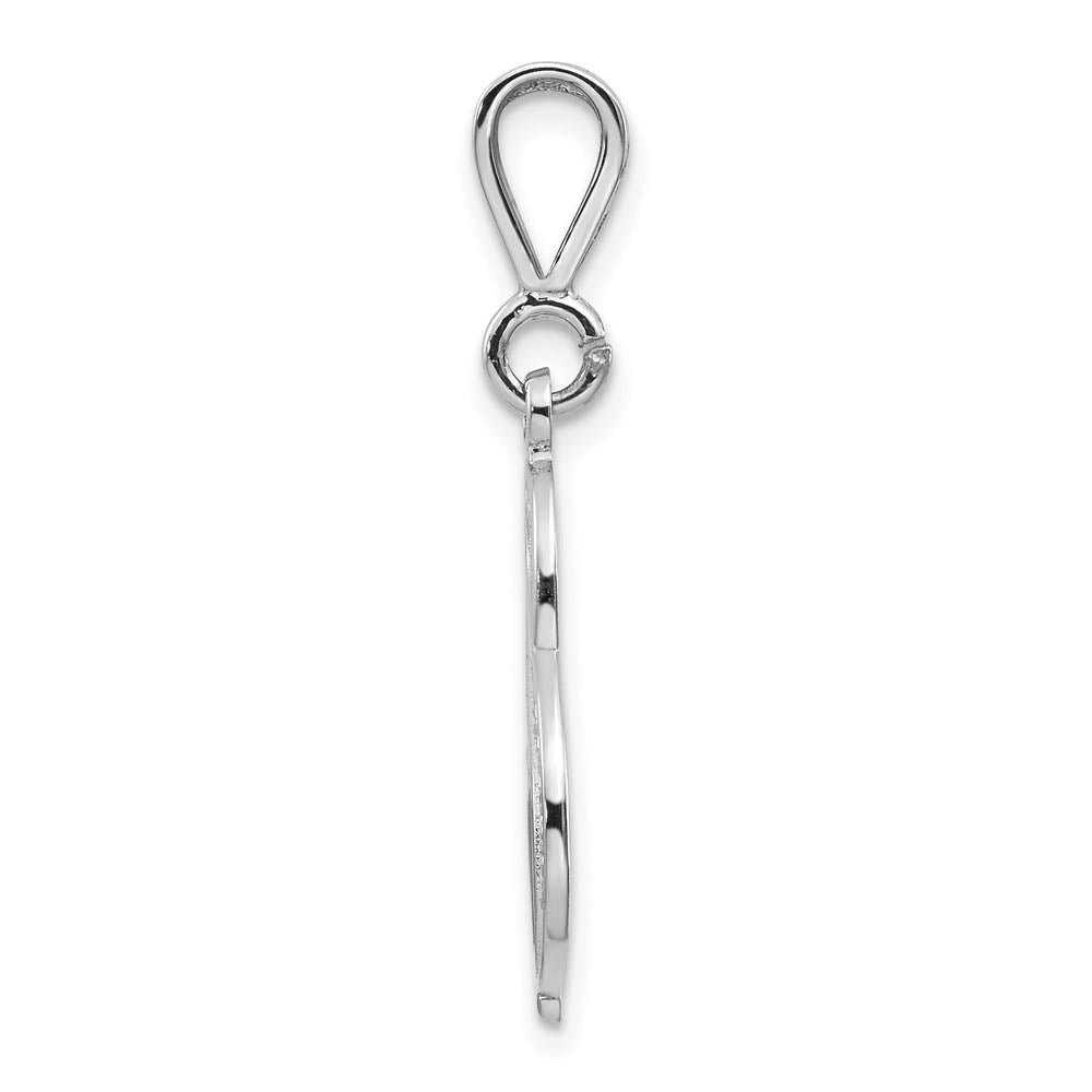 Alternate view of the 14k White Gold, Maci Collection, Filigree Script Initial S Pendant by The Black Bow Jewelry Co.