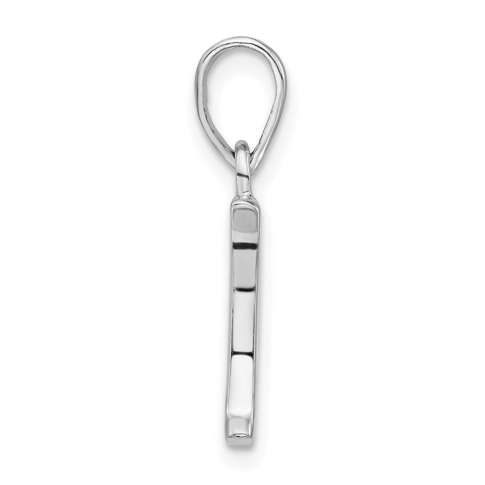 Alternate view of the Sterling Silver, Sabrina Collection, D/C Block Initial  P Pendant by The Black Bow Jewelry Co.