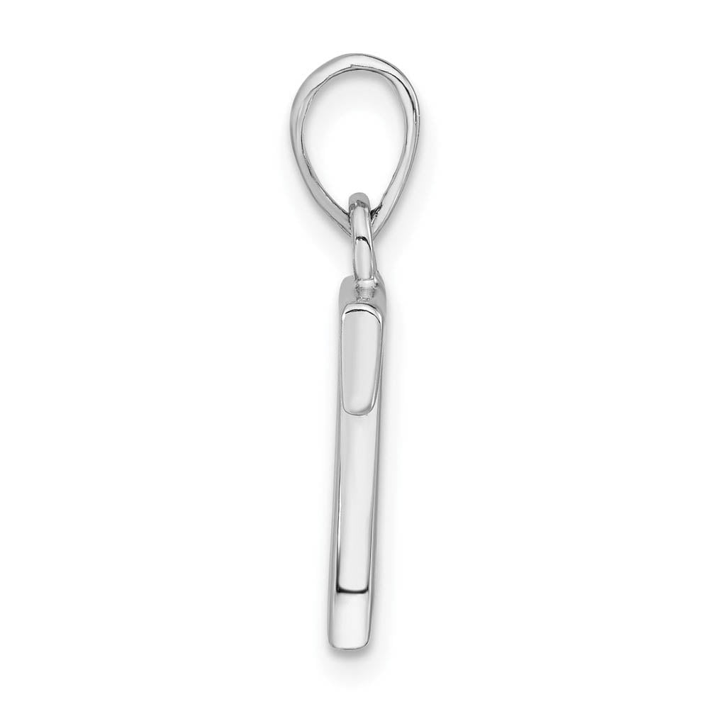 Alternate view of the Sterling Silver, Sabrina Collection, D/C Block Initial  T Pendant by The Black Bow Jewelry Co.