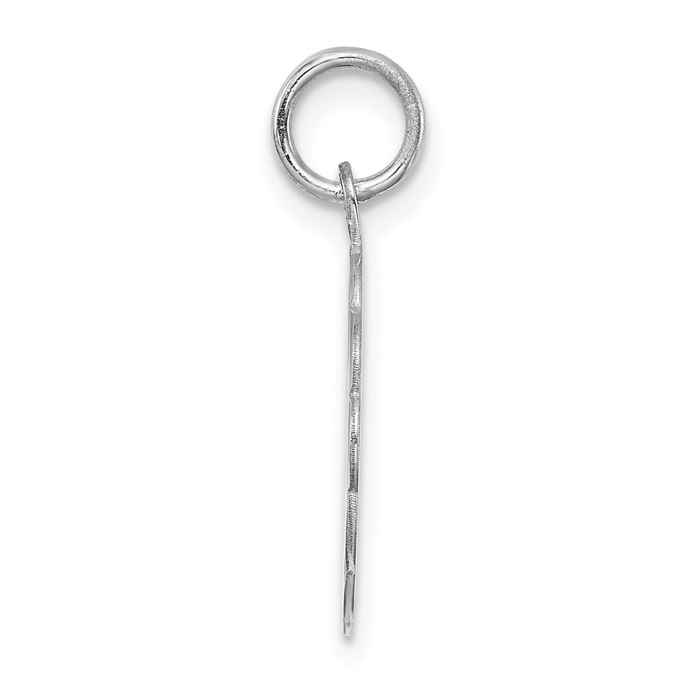 Alternate view of the Sterling Silver, Sarah Collection 15mm Brocaded Disc Initial F Pendant by The Black Bow Jewelry Co.