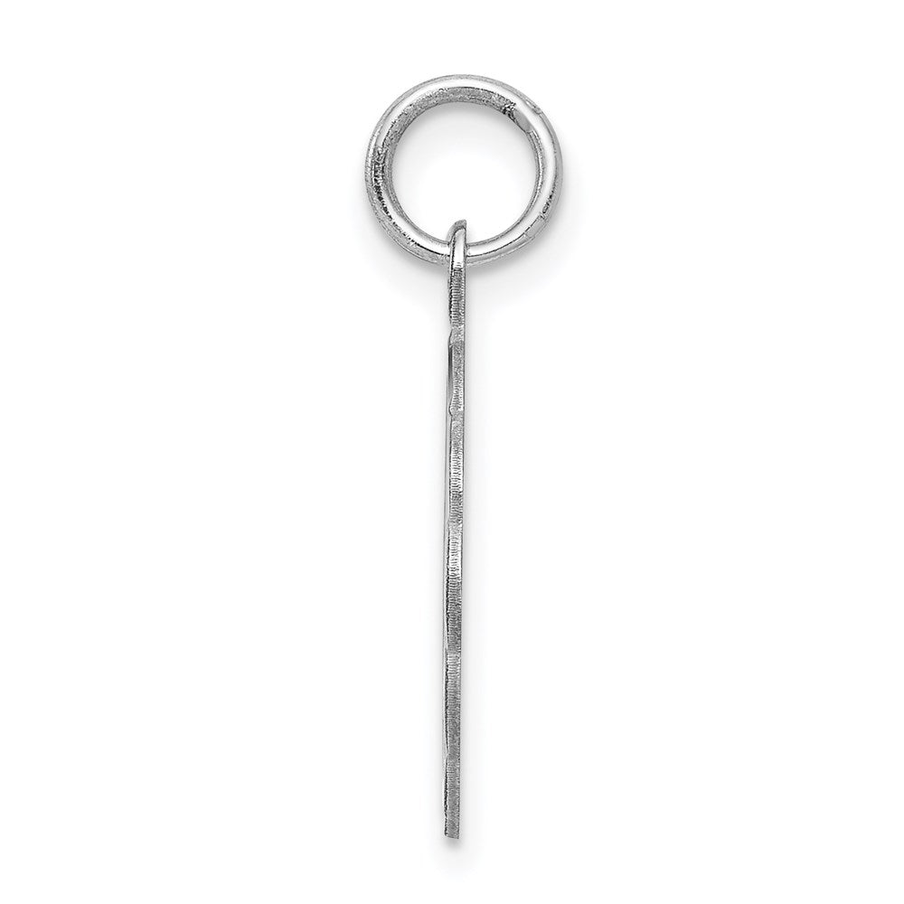 Alternate view of the Sterling Silver, Sarah Collection 15mm Brocaded Disc Initial G Pendant by The Black Bow Jewelry Co.