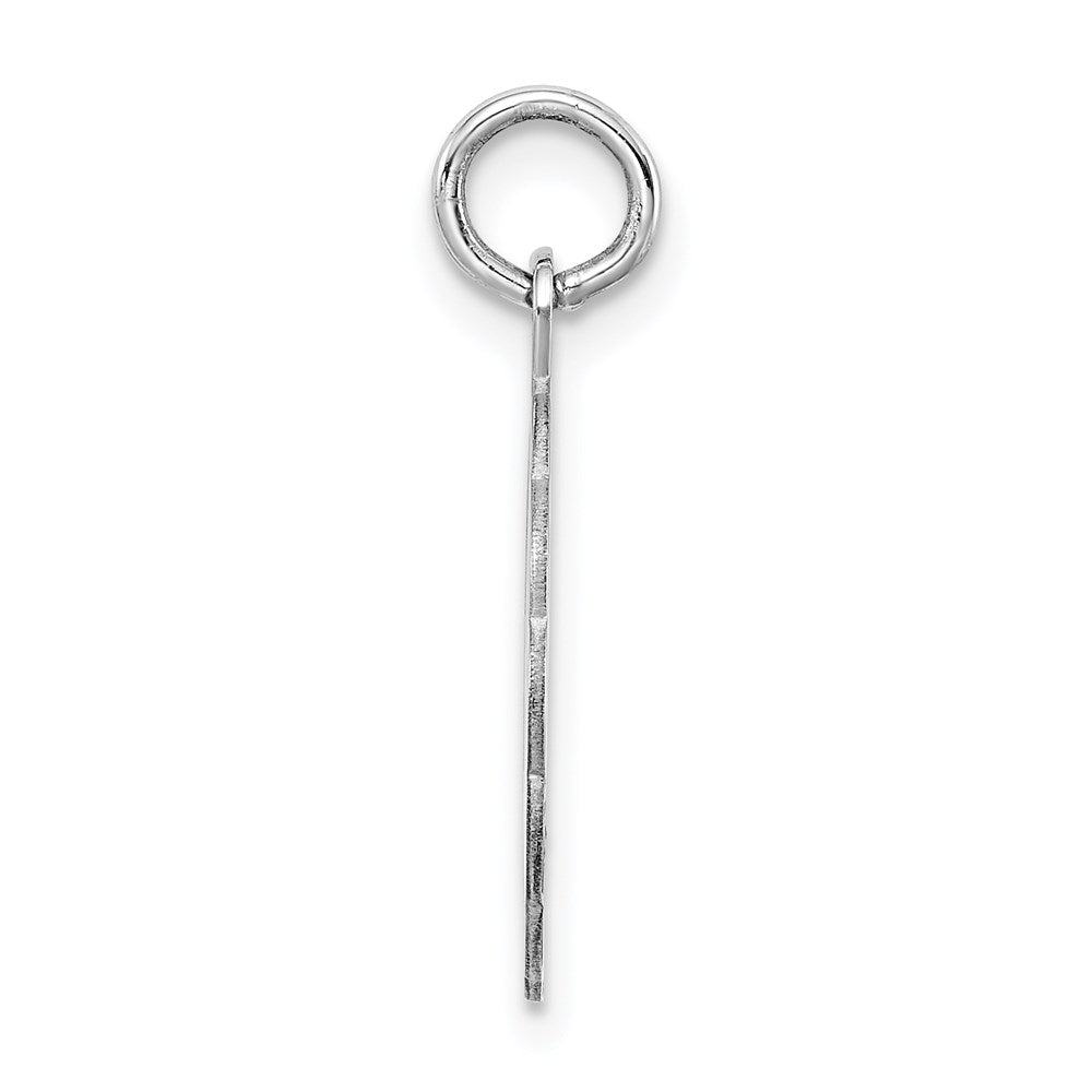 Alternate view of the Sterling Silver, Sarah Collection 15mm Brocaded Disc Initial I Pendant by The Black Bow Jewelry Co.