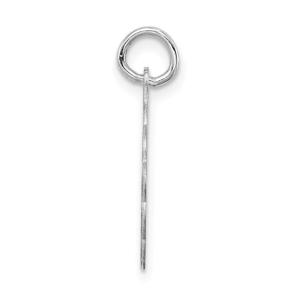 Alternate view of the Sterling Silver, Sarah Collection 15mm Brocaded Disc Initial L Pendant by The Black Bow Jewelry Co.