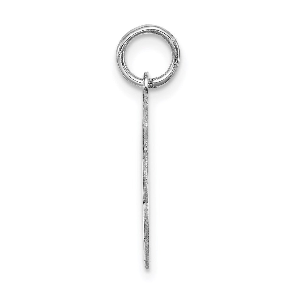 Alternate view of the Sterling Silver, Sarah Collection 15mm Brocaded Disc Initial M Pendant by The Black Bow Jewelry Co.