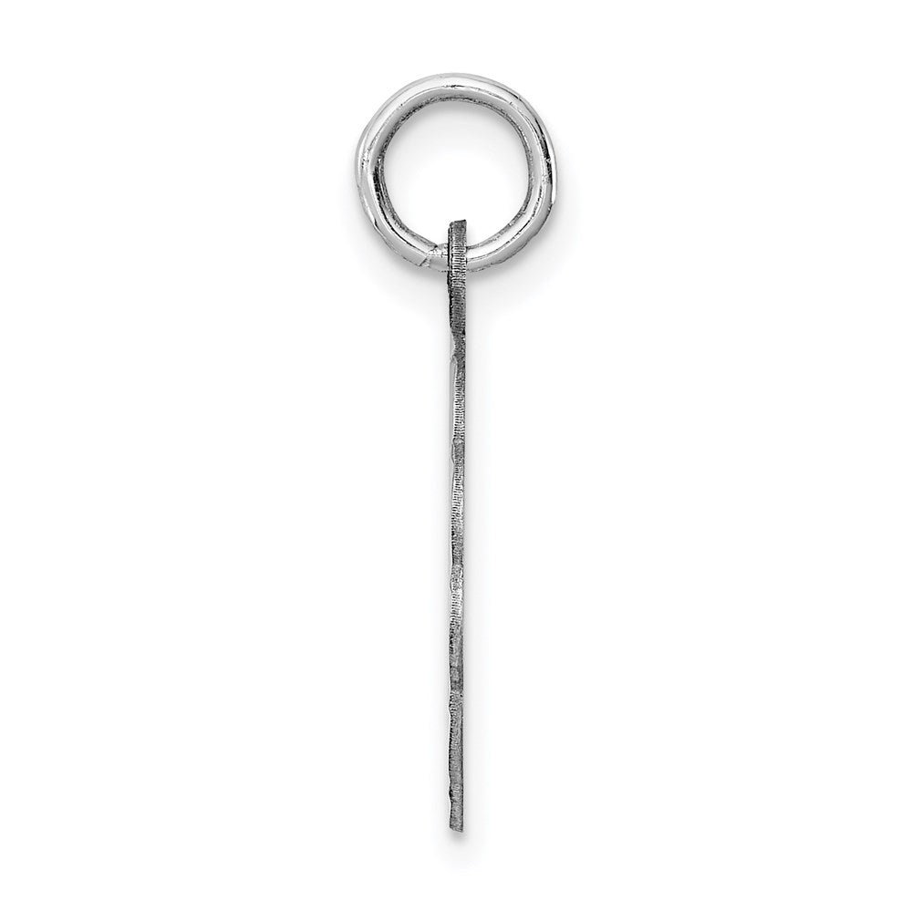 Alternate view of the Sterling Silver, Sarah Collection 15mm Brocaded Disc Initial N Pendant by The Black Bow Jewelry Co.