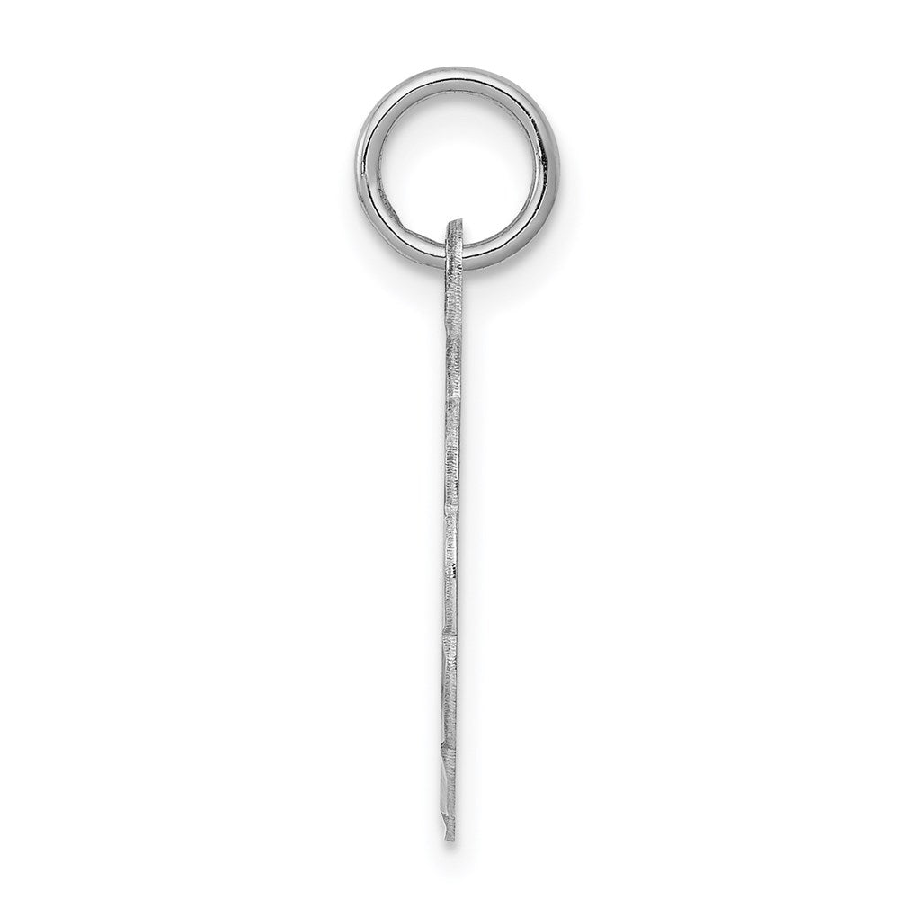 Alternate view of the Sterling Silver, Sarah Collection 15mm Brocaded Disc Initial P Pendant by The Black Bow Jewelry Co.