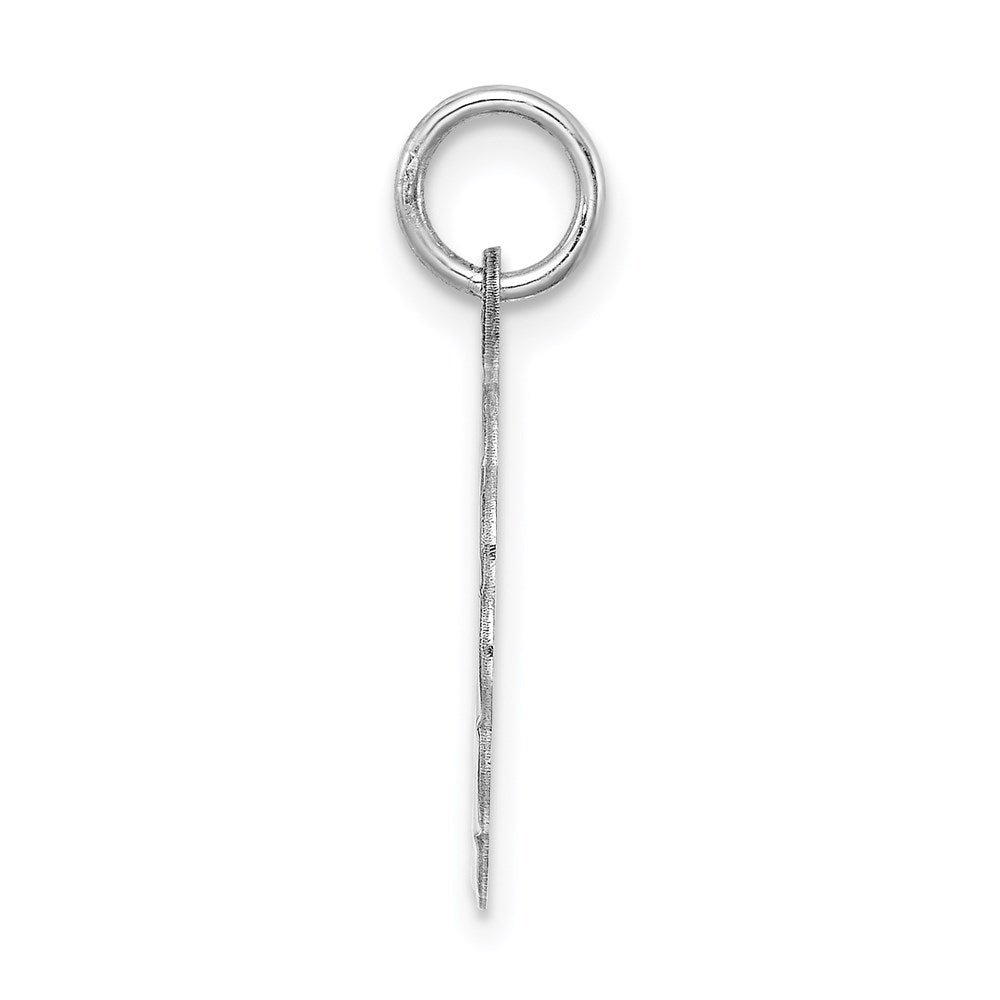 Alternate view of the Sterling Silver, Sarah Collection 15mm Brocaded Disc Initial R Pendant by The Black Bow Jewelry Co.