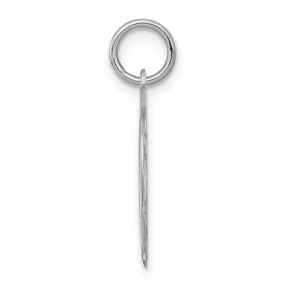 Alternate view of the Sterling Silver, Sarah Collection 15mm Brocaded Disc Initial W Pendant by The Black Bow Jewelry Co.