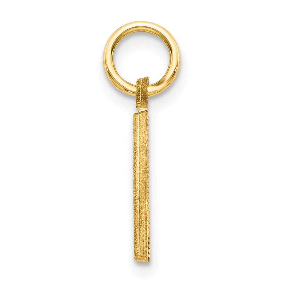 Alternate view of the 14k Yellow Gold, Julia Collection, Small Satin Block Initial A Pendant by The Black Bow Jewelry Co.