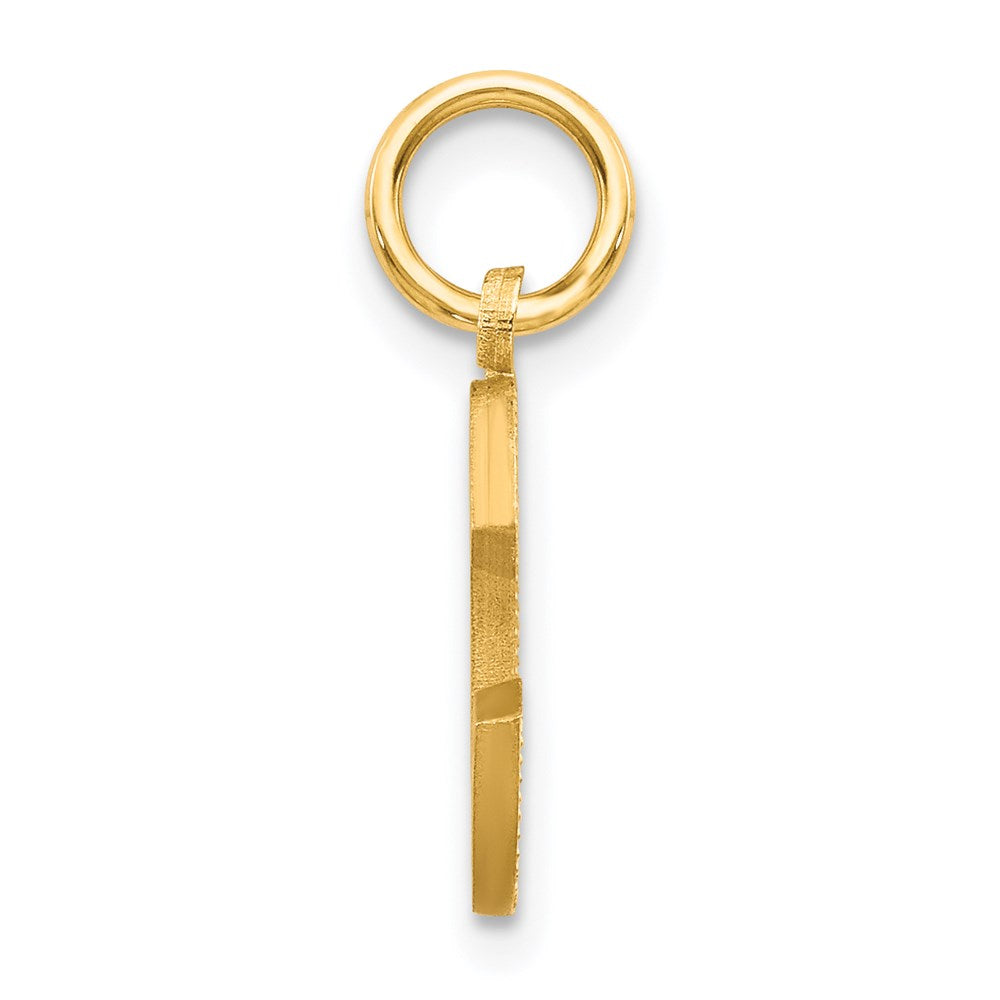 Alternate view of the 14k Yellow Gold, Julia Collection, Small Satin Block Initial C Pendant by The Black Bow Jewelry Co.