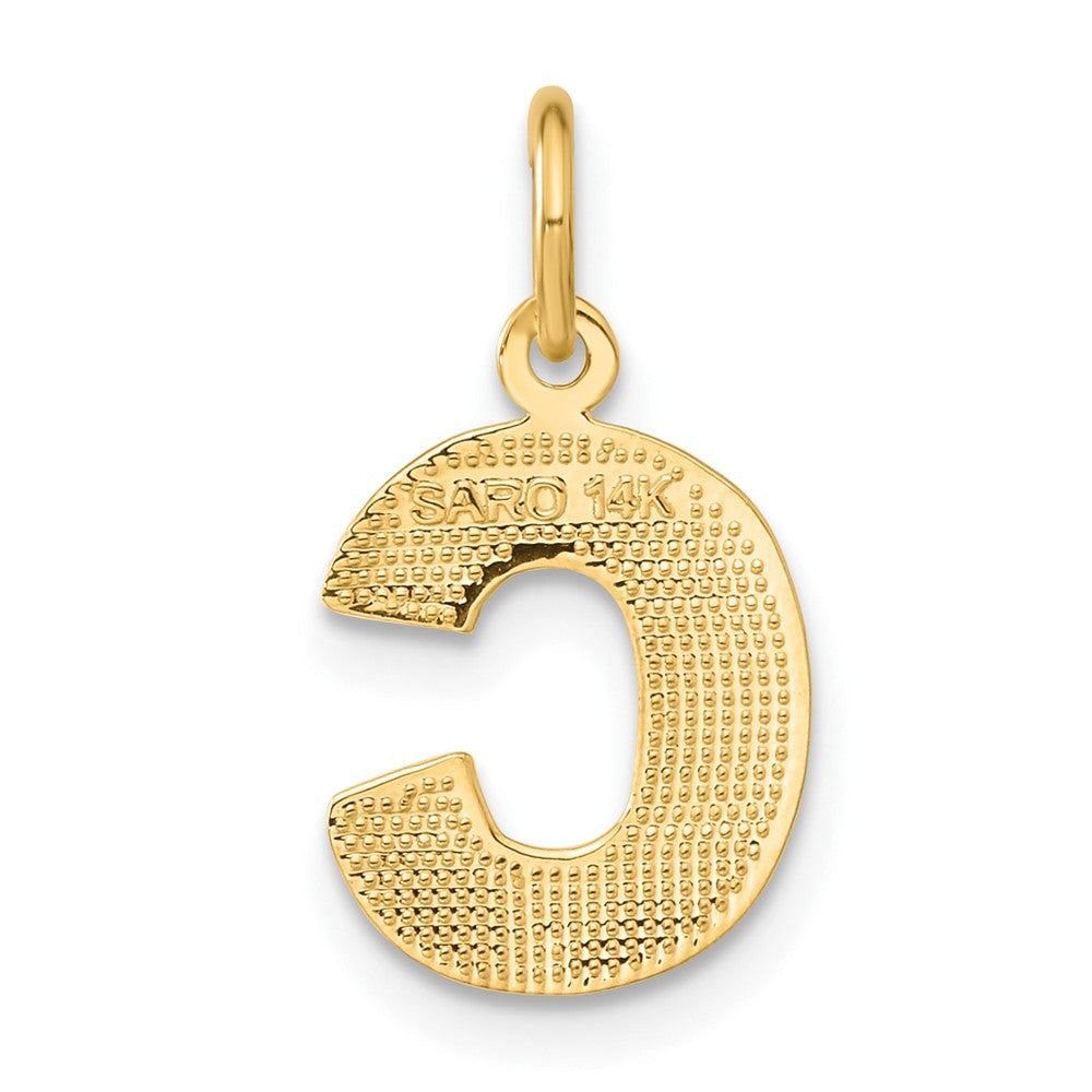 Alternate view of the 14k Yellow Gold, Julia Collection, Small Satin Block Initial C Pendant by The Black Bow Jewelry Co.