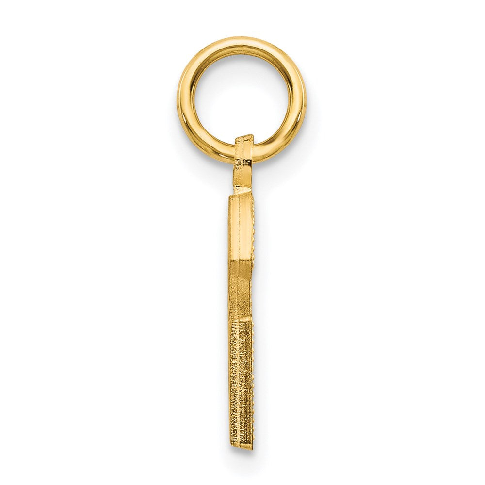 Alternate view of the 14k Yellow Gold, Julia Collection, Small Satin Block Initial G Pendant by The Black Bow Jewelry Co.