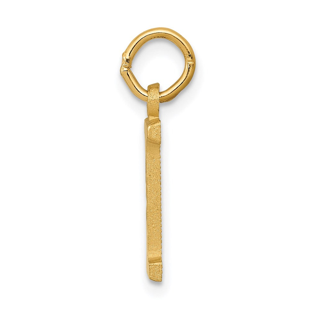 Alternate view of the 14k Yellow Gold, Julia Collection, Small Satin Block Initial I Pendant by The Black Bow Jewelry Co.