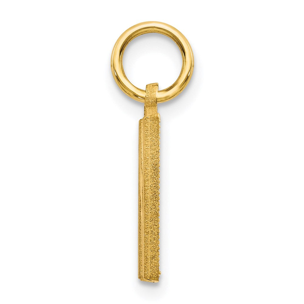 Alternate view of the 14k Yellow Gold, Julia Collection, Small Satin Block Initial N Pendant by The Black Bow Jewelry Co.